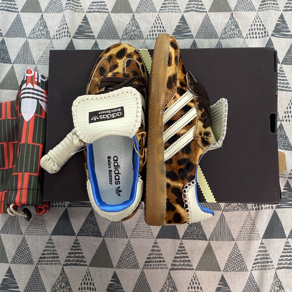 Adidas Leopard Print Three-Stripe Retro Sneakers - image 3